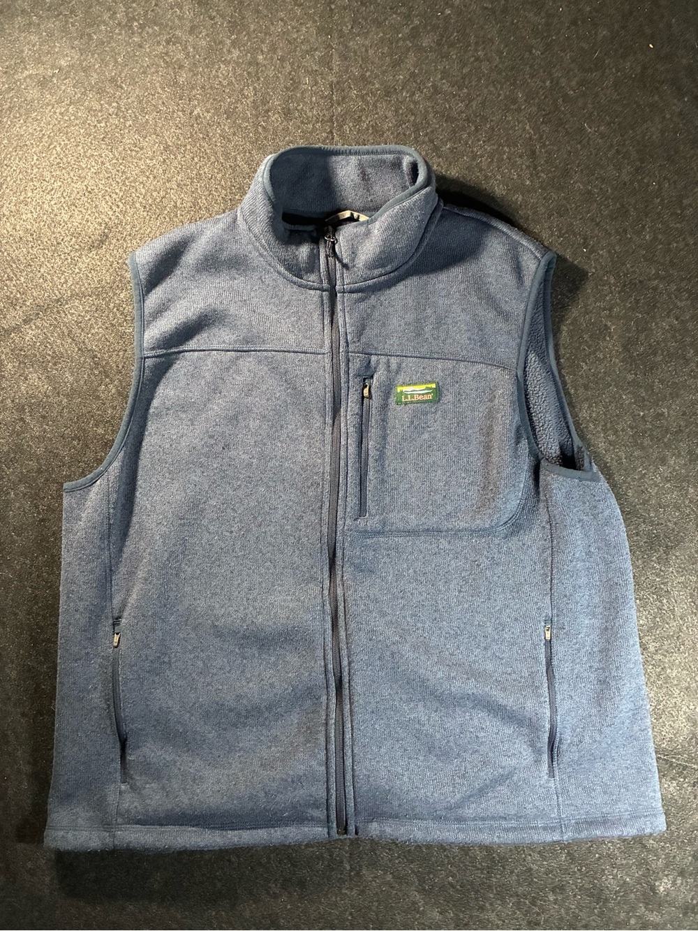 L.L. Bean Men's Slate Blue Full-Zip Fleece Vest